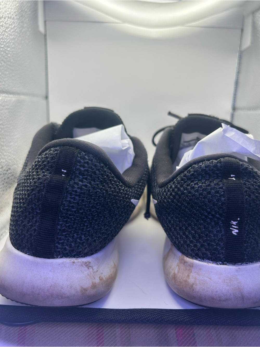 Nike Black and White Kids' Mesh Training Sneakers - Picture 4 of 8